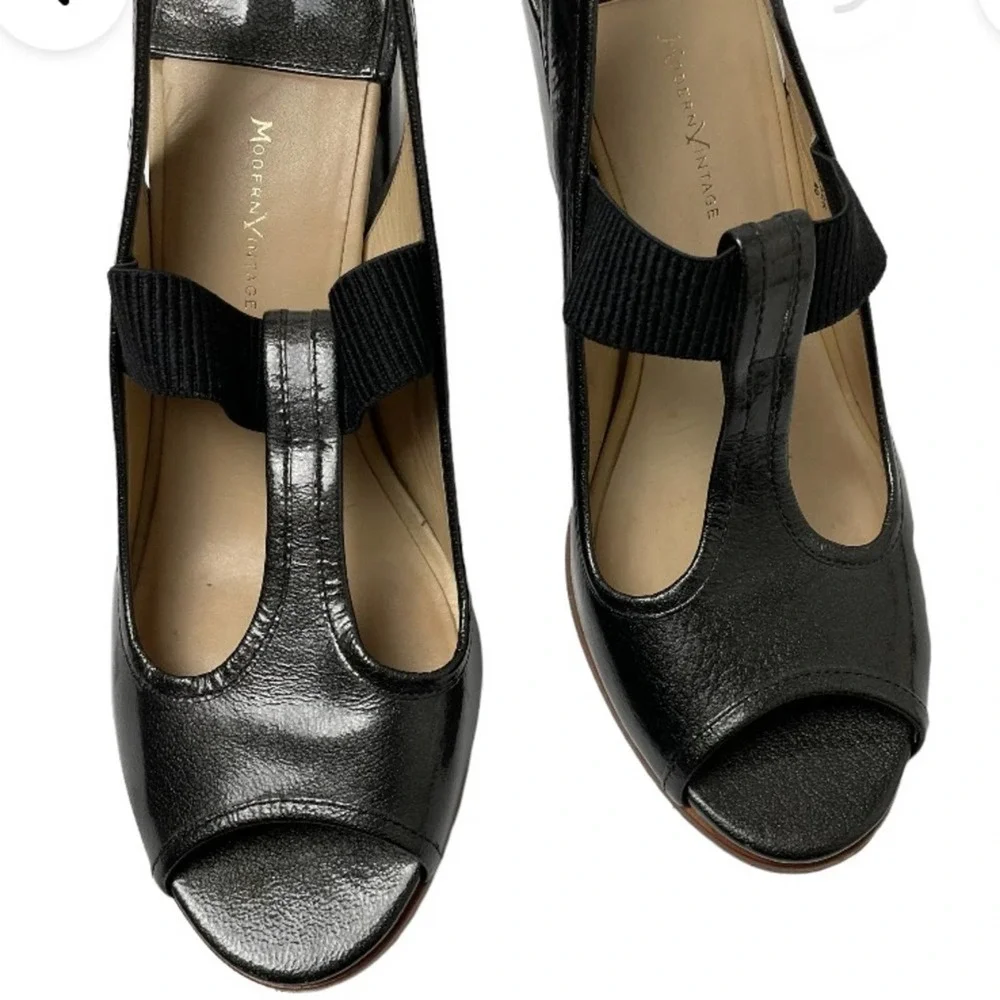 Modern Vintage Metallic Patent Leather Pumps